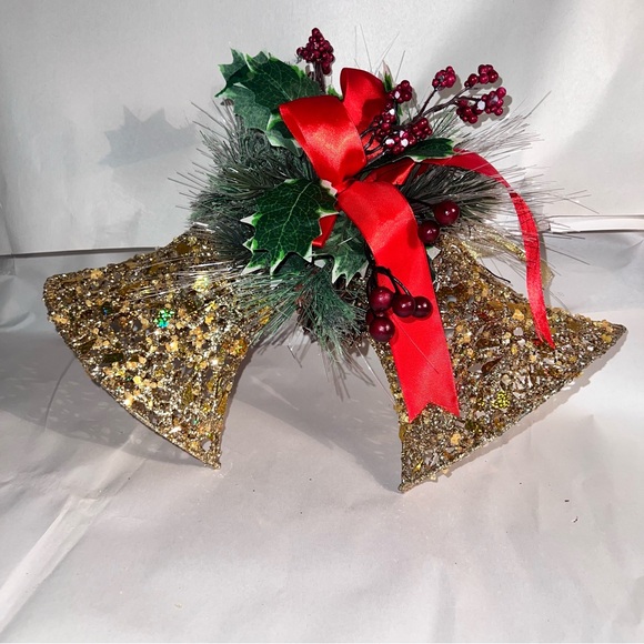 Lighted Color Changing Christmas Bells Gold Bells - Picture 6 of 11